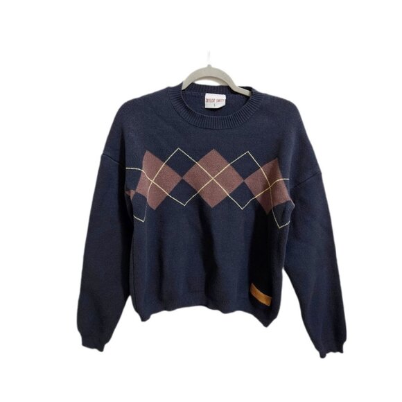 Taylor Swift All Too Well Argyle Sweater Navy L - Picture 1 of 12